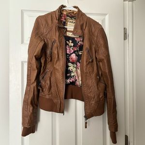 Garage, Brown Faux Leather Jacket